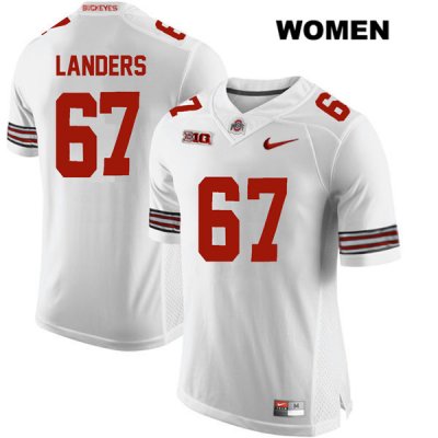 Women's NCAA Ohio State Buckeyes Robert Landers #67 College Stitched Authentic Nike White Football Jersey BI20E62SX